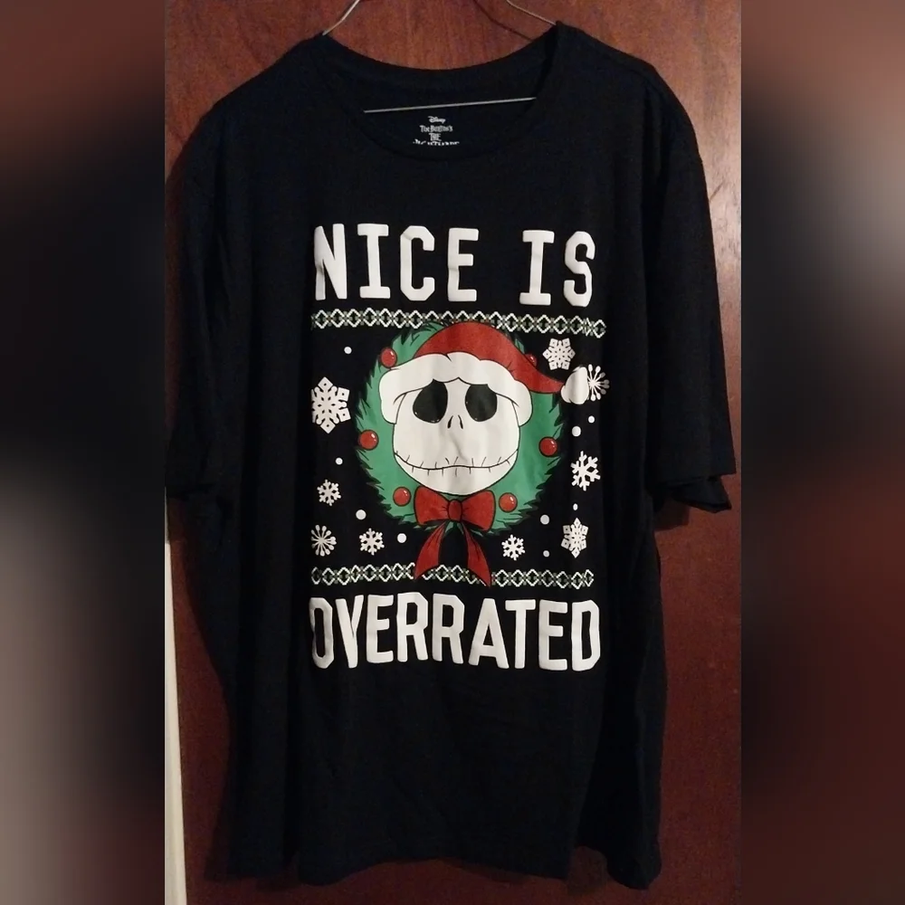 The Nightmare Before Christmas Black Graphic Tee - 'Nice Is Overrated